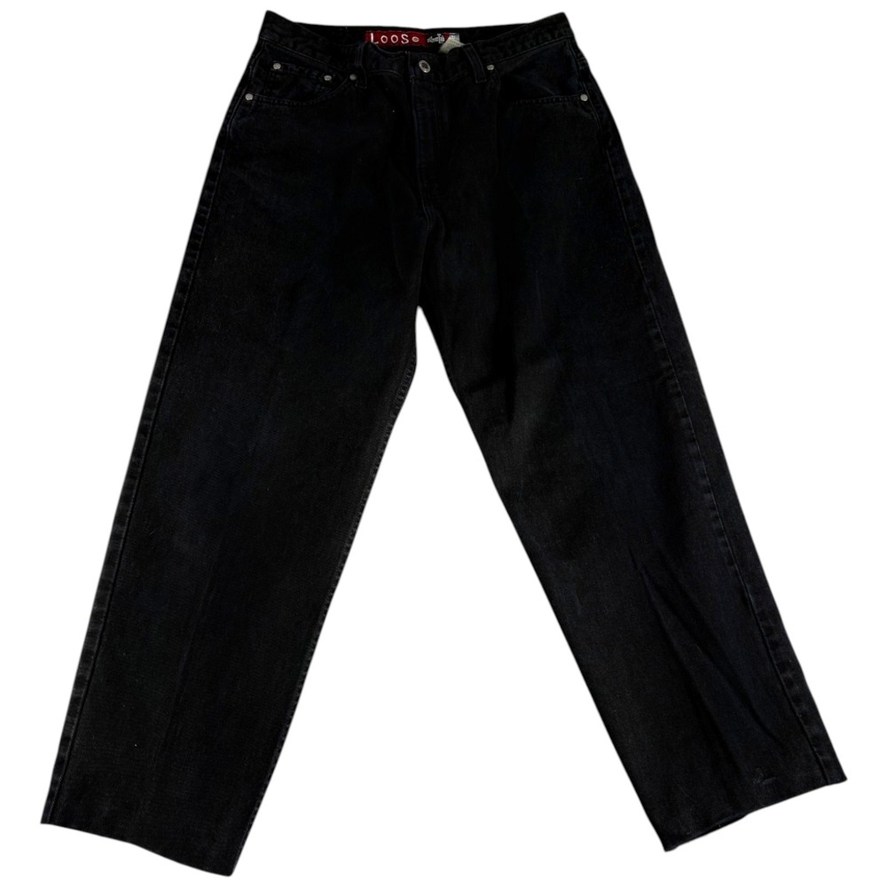 Vintage Levis SilverTab Loose Fit Baggy Jeans Womens 13/14 Black Denim Dark Wash